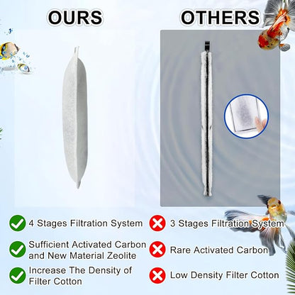 16 Pack Large Replace Filter Cartridge for Whisper EX Filter, Fish Tank Carbon Filter Cartridges for Aquarium, Compatible with Whisper EX30/EX45/EX70 Filters