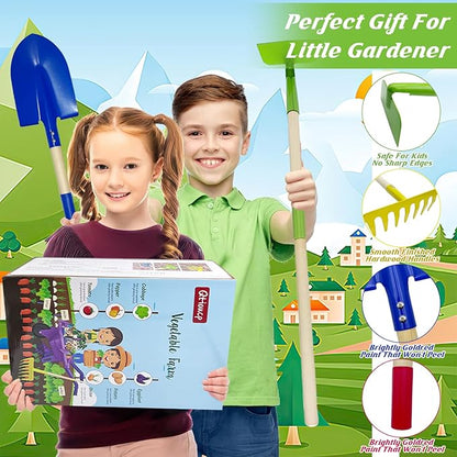 Kids Gardening Tools Outdoor Toys Set Backyard Play with Wheelbarrow Educational STEM Learning Pretend Toys Outdoor Indoor for Toddlers Kids Boys Girls