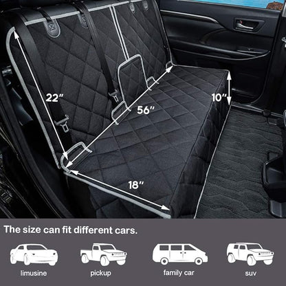 Dog Car Seat Cover Waterproof Dog Seat Cover for Cars Back Seat Heavy-Duty Nonslip Pet Car Seat Cover Protector Armrest Compatible for Trucks Cars & SUVs