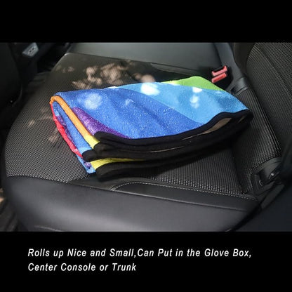 Car Seat Cover Protector Front Seats,for Gym Workout,Running,Swimming,Beach and Hiking,Waterproof Sweat Towel Bucket Seat Covers for Cars SUV Trucks (Rainbow, 2Pcs)