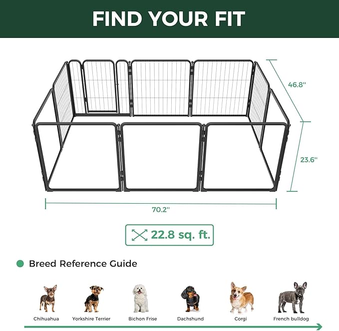 FXW Homeplus Unleashed Indoor Dog Playpen - Stress-Free and Safe Play, Heavy Duty 24 Inch 5 Acrylic Panels + 5 Wire Panels Dog Pen for Puppy and Small Dogs, Black│Patented