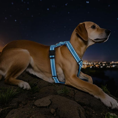 Dog Seat Belt Harness for Car, Dog Car Harness Adjustable Mesh Breathable & Dogs Seatbelt Safety Tether with Elastic Bungee for Small Medium Large Pets(Blue, S)