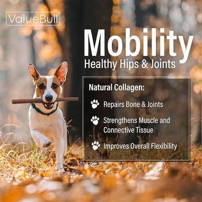 ValueBull Collagen Sticks for Dogs, 12 Inch Medium Chews, Natural Long-Lasting Dog Treats, 75 Count - Supports Joints, Skin & Coat with Chondroitin & Glucosamine