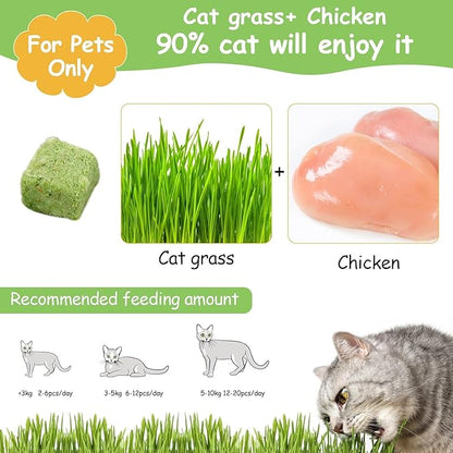 HavenJanny 120g Freezed Drying Cat Grass Treats for Cats, Cat Grass Teething Stick Snacks for Cats Hairball Removal and Teeth Cleaning