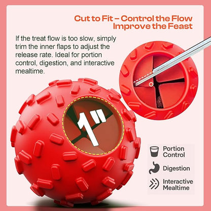 Treat Dispensing Dog Toys - Interactive Cognitive Dog Treat Toy,Puzzle Ball for Puppies & Small Dogs,Promotes Slow Eating, Reduces Stress,Perfect for Fetch,Chewing & Training