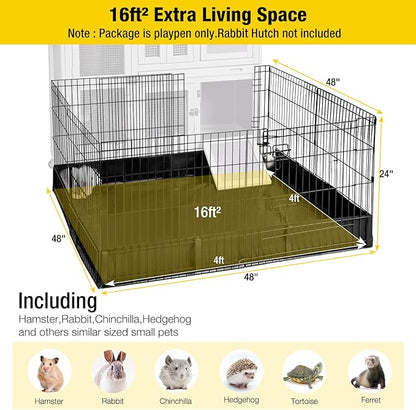 Aivituvin Pet Playpen Guinea Pig Cage Small Animal Rabbit Exercise Pen with Waterproof Floor Liner - Extension Playpen ONLY