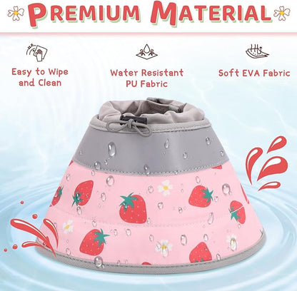 Cat Cone Collar Soft to Stop Licking, Adjustable, Foldable Lightweight Kitten Cones After Surgery Recovery for Cats & Kittens, Cat Cone Alternative (Pink, L)