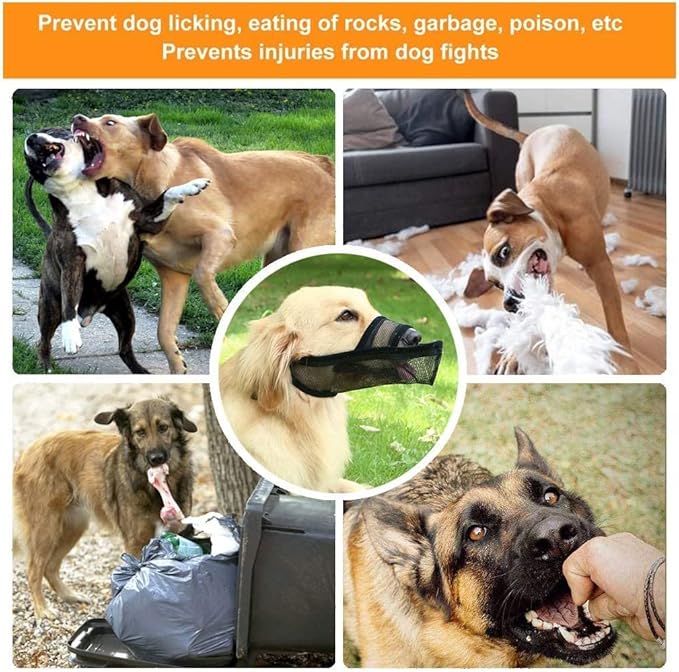 Crazy Felix Nylon Dog Muzzle for Small Medium Large Dogs Dachshund Beagle Poodle Labrador, Air Mesh Breathable and Drinkable Pet Mouth Guard for Anti-Biting Chewing Scavenging(XXS, Grey)