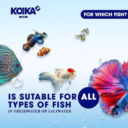 KOIKA BACM Natural Color Enhancement for Fish, Combination of Probiotic & Multi-Vitamins for Aquarium A, B6, B2, Pleasant Smells (BACM, 30ml)