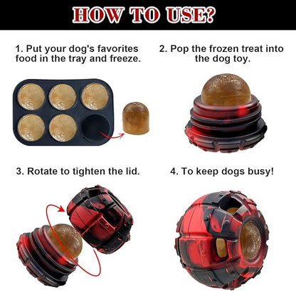 Yipetor Frozen Treat Dispensing Dog Toy – Durable Rubber Puzzle for Power Chewers