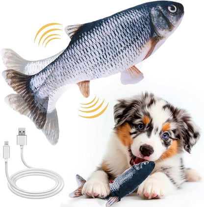 Upgraded Flopping Fish Dog Toy – Rechargeable Touch-Activated Moving Plush for All Dog Sizes