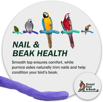 Safety Pumice Perch - Trims Nails and Beak - Promotes Healthy Feet - Safe Non-Toxic Bird Supplies for Bird Cages - X-Large 14"