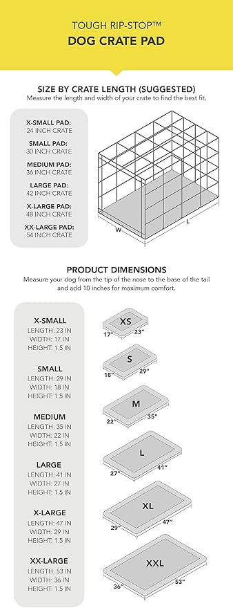 K9 Ballistics Tough Ripstop Dog Crate Pad - Durable & Machine Washable with Non-Skid Bottom and 120-Day Warranty, Fits 36" Wire Crates - Medium, Sandstone