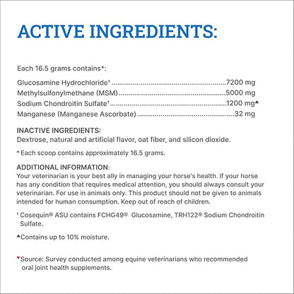 Nutramax Cosequin Optimized with MSM Joint Health Supplement for Horses - Powder with Glucosamine and Chondroitin, 1400 Grams