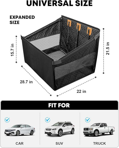 Kohree Dog Car Seat Cover for Medium Large Dogs, Hard Bottom Dog Car Seat Cover for Back Seat Waterproof 600D Car Hammock for Dogs Pet Back Seat Extender for Cars SUV Truck-Upgraded Version