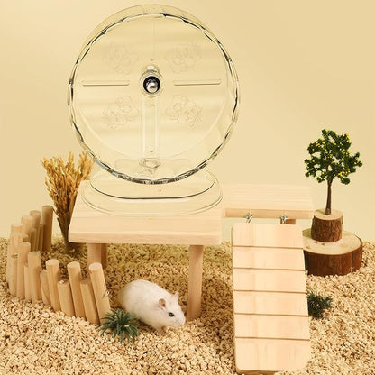 Silent Hamster Wheel – 7 Inch Syrian Hamster Running Wheel, Anti-Skid & Height Adjustable, Easy to Clean (7.1inch)