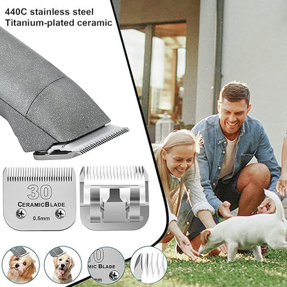 2Pack 30 Blade Dog Grooming Clipper Blades Compatible with Andis/Wahl/Oster Dog Clippers,Detachable Stainless Steel Blade,Size-30, 1/50-Inch Cut Length (64260)