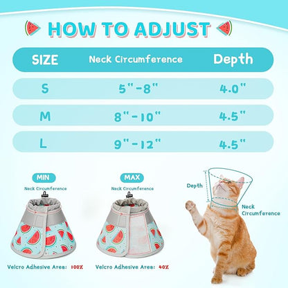 Cat Cone Collar Soft to Stop Licking, Adjustable, Foldable Lightweight Kitten Cones After Surgery Recovery for Cats & Kittens, Cat Cone Alternative (Blue, S)