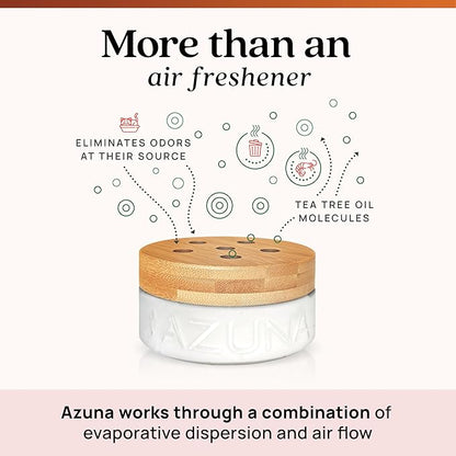 Azuna All-Natural Odor Remover Gel Refill Pouch | Air Purifier with Tea Tree Oil | Plant-Based & Long Lasting | For Pet Odors, Smoke & Strong Odors | Sandalwood/Bourbon, 12 oz.