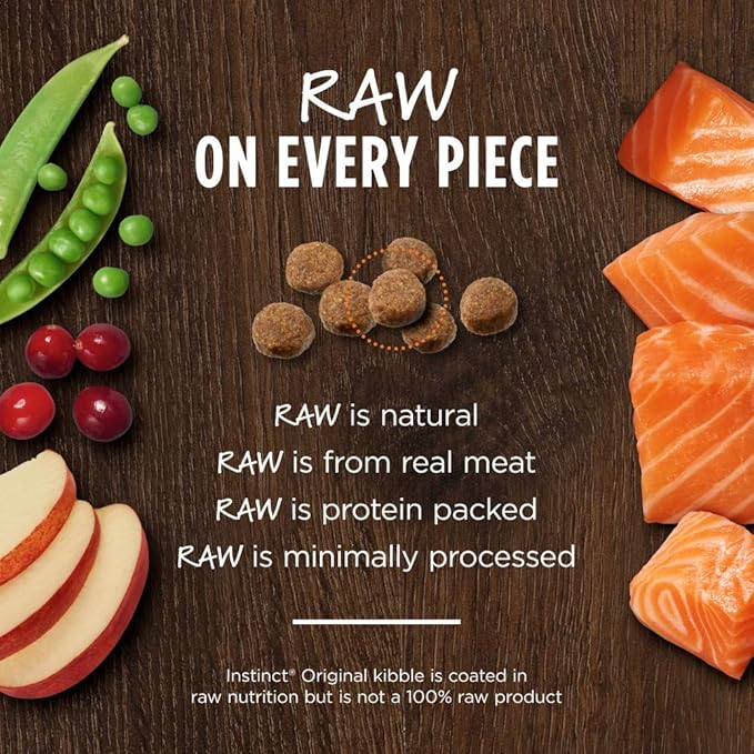 Instinct Original Dry Cat Food, Raw Coated Kibble, High Protein, Grain Free Recipe - Real Salmon, 10 lb. Bag
