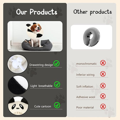 Adjustable Cat Collar Soft to Stop Licking After Surgery for Kitten, Alternative to Cone of Shame, Donut Cone for Cats, Pet Elizabethan Collar (Panda, Medium)