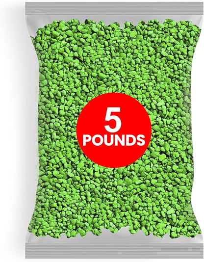Hygloss Products Craft Rocks, Mini Stones for Art Projects - Bag O' Gravel, Neon Green, 5 lb