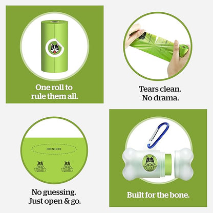 Pogi's Compostable Poop Bags – Leak-Proof, Extra-Large, Made with Plants – 32 Rolls (480 Bags)