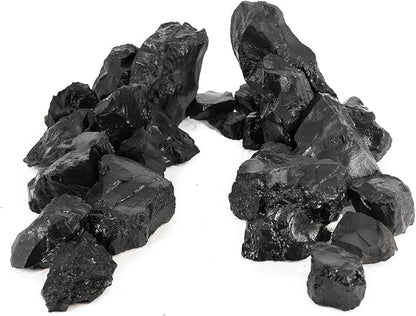 Unocho Fish Tanks Stone 20LB Natural Black Slate Rocks for Aquariums Decorative Aquascaping Stone for Reptile Terrariums, Bonsai Gardens & Outdoor 3-9inches(8PCS)