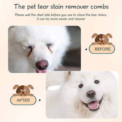 Mudder 6 Pieces Dog Grooming Comb - Double-Sided, Multipurpose Tool for Removing Tear Stains, Crust, Mucus, and Fleas from Small Pets Like Cats and Puppies