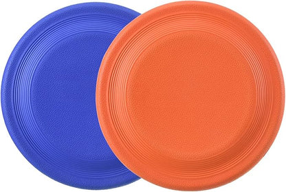 Rubber Flying Disc Dog Toy 2-Pack – 9.25" Puncture-Resistant Fetch Disc