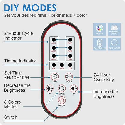 Aquarium Light, 14W 24/7 Natural Mode - Sunrise/Daylight/Moonlight Mode and Custom Mode with Expandable Bracket, Adjustable Timer and 7 Color Brightness for 12~18IN Fish Tank