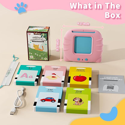 Toddler Toys Bilingual English and Spanish Talking Flash Cards for 1 2 3 4 5 6 Year Old Boys and Girls, Autism Sensory Toys for Autistic Children, Learning Educational Speech 250 Sight Words