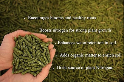 Alfalfa Meal Pellets 4 Pounds Organic Fertilizer for Flowers, Vegetables & Trees - Ideal Rabbit Food, Hamster Food, Timothy Hay Alternative - Lancaster Agriculture Products