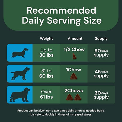 VETRISCIENCE Veterinary Strength Calm & Confident Chews - Stress Supplement for Pets - Supports Brain Function for Cats & Dogs - with L-Theanine, Thiamine & More - 60 Count