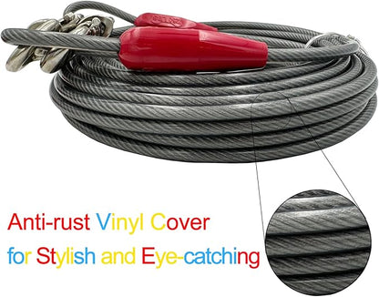 Petest 40ft Tie-Out Cable with Crimp Cover for Super Dogs Up to 250 Pounds