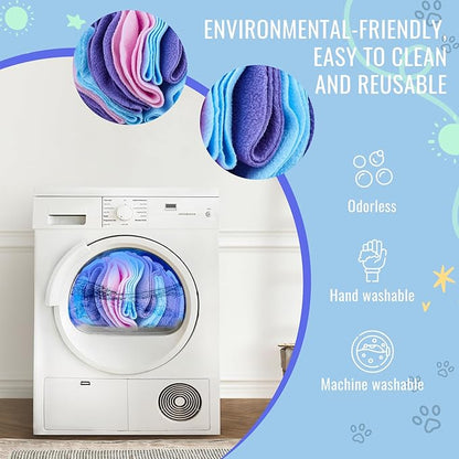 Pet Snuffle Ball, Puzzle Sniffing Interactive Dog Ball for Blind Dogs Training Stress Relief Dog Enrichment Toys Treat Machine Washable (Macarons Color, 10cm)