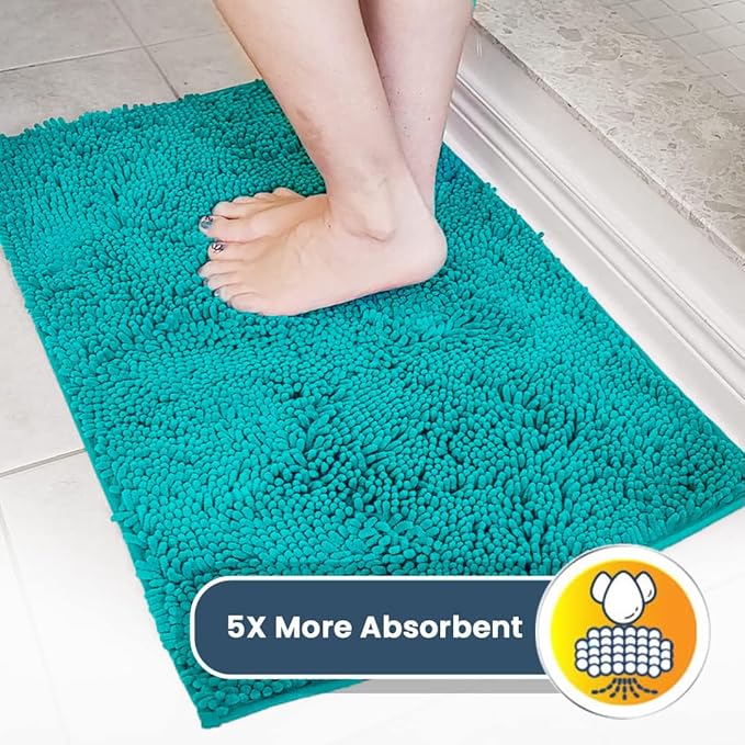 Muddy Mat® Original Dog Door Mat for Muddy Paws, Super Absorbent Microfiber, Non-Slip Washable Pet Rug, Quick Dry Chenille Entryway Carpet, Machine Washable Indoor Outdoor mat, Teal 18"x28"