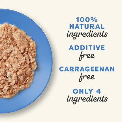 Applaws Natural Wet Cat Food in Broth, Limited Ingredient Canned Wet Cat Food, No Additives, Made with Natural Ingredients, Tuna Fillet & Crab in Broth (24 x 5.5oz Cans)