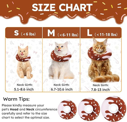 Cat Cone Collar Soft, Cat Recovery Collar for Wound Healing Cute Cat Adjustable Cat Cones to Stop Licking Comfortable Lightweight Neck Elizabethan Collars for Cats Purple