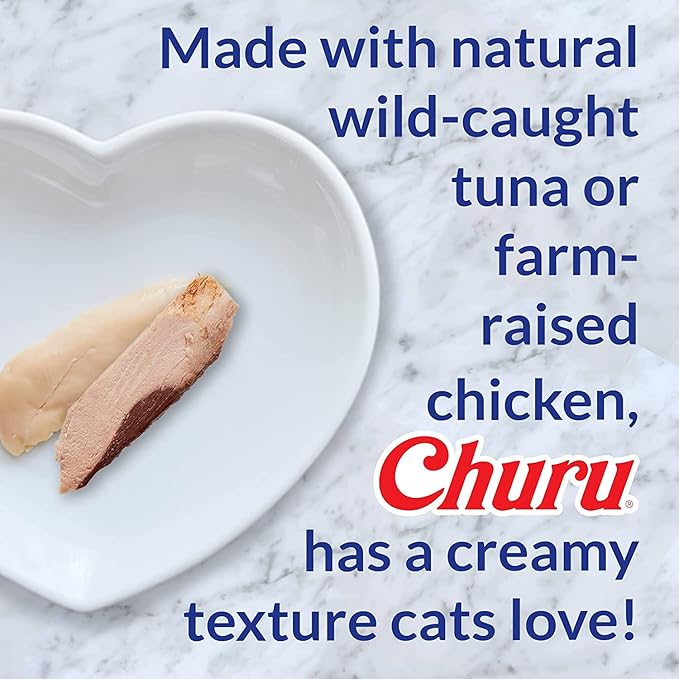 INABA Churu for Cats, Functional, Creamy Lickable Purée Cat Treat for Hairball Control with Taurine & Vitamin E, 0.5 Ounces Each, 48 Tubes (4 per Pack), Chicken Recipe
