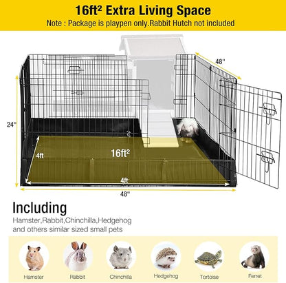 Aivituvin Rabbit Pen Indoor Bunny Pet Playpen Large Guinea Pig Outdoor Exercise Run Pet Enclosure-Playpen ONLY