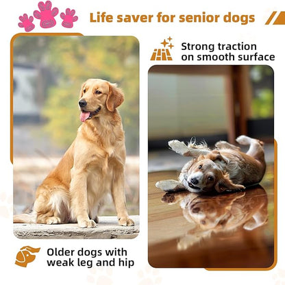 Non-Slip Dog Paw Protector Pads for Senior Dogs, Dog Paw Adhesive Pads on Hardwood Floor,Pets Essentials with Strong Traction,Pink,12 Sets 48 pc S