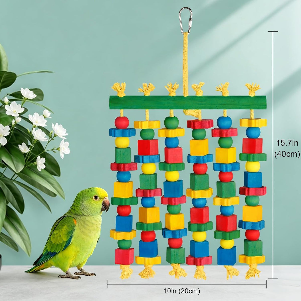 Large Parrot Toy Natural Wood Bird Chew Toy for Macaws Cockatoos
