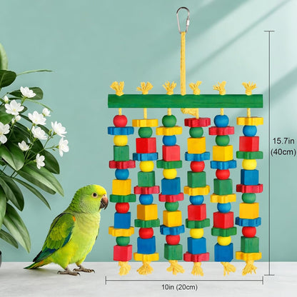 Large Parrot Toy Natural Wood Bird Chew Toy for Macaws Cockatoos