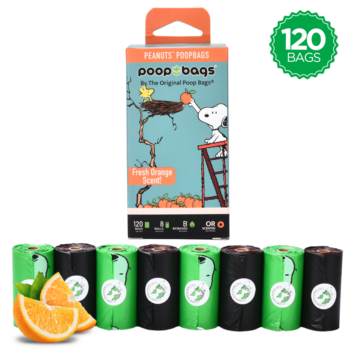 Snoopy® Orange Scented Leash Roll Poop Bags