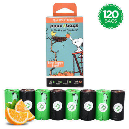 Snoopy® Orange Scented Leash Roll Poop Bags