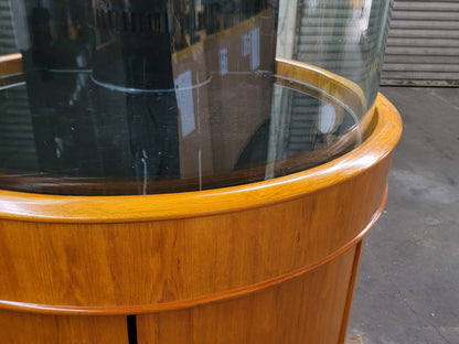 90 Gallon Glass 3/4 Cylinder Round Aquarium With Stand and Canopy in Golden Oak