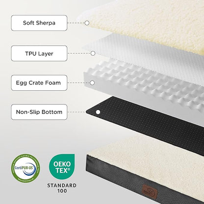 Bedsure Dog Bed for Small Dogs - Orthopedic Flat Puppy Beds with Removable Washable Cover, Egg Crate Foam Pet Mat, Suitable for Pet Up to 20 lbs