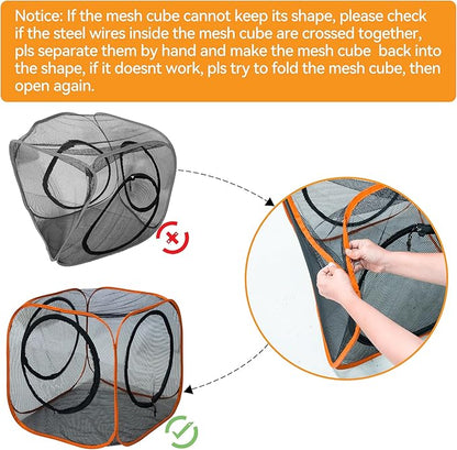 Collapsible Cat Play Tunnel + Cube with Three Ways for Indoor and Outdoor, Cat Enclosure, Tunnel and Tent Connection