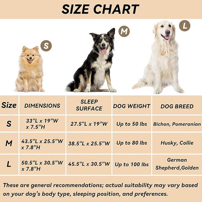 PHYEX Heavy Duty Steel-Framed Portable Elevated Pet Bed, Elevated Cooling Pet Cot, 43.5" L x 25.5" W x 7.8" H(M, Grey)